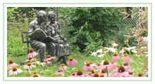 Garden Centre statuary and purple cone flowers